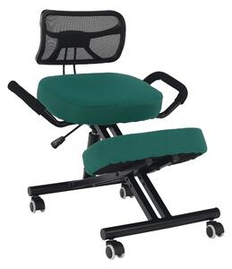 KONDELA Ergonomikus zsámoly, zöld/fekete, RUFUS
