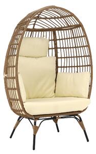 KONDELA Rattan fotel, természetes/fekete/bézs, KARMEN