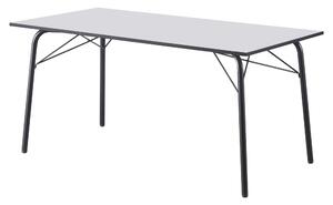 KONDELA Étkezőasztal, fehér/fekete, 160x80x75 cm, NALAK TYP 3