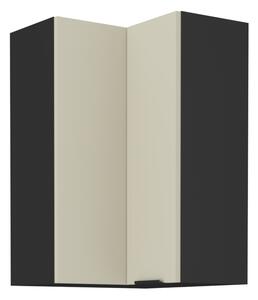 KONDELA Felső sarokszekrény cashmere/fekete, ARAKA 60x60 GN-90 2F