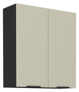KONDELA Felső szekrény, cashmere/fekete, ARAKA 80 G-90 2F