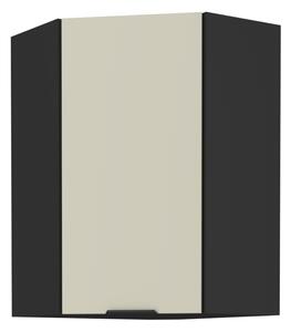 KONDELA Felső sarokszekrény cashmere/fekete, ARAKA 60x60 GN-90 1F