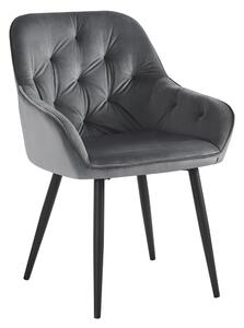 KONDELA Design fotel, szürke Velvet szövet, VERIO