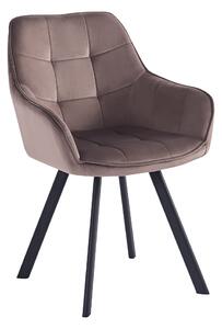KONDELA Design fotel, szürkésbarna Velvet/fekete, PETIN