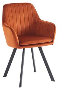 KONDELA Design fotel, terrakotta Velvet szövet, AURIL