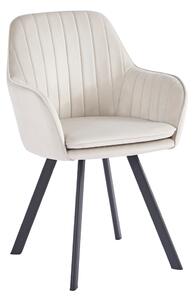 KONDELA Design fotel, bézses szürke Velvet szövet, AURIL