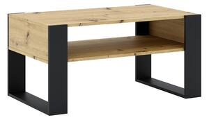 KONDELA Dohányzóasztal, artisan tölgy/fekete, CARA 1
