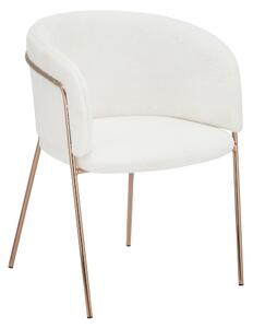 KONDELA Design étkezőszék, fehér Ivory/rose gold króm rózsaszín, ADIMAR