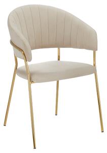 KONDELA Design étkezőszék, bézs Velvet szövet/gold króm arany, DASMIN TYP 1