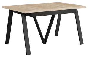 KONDELA Kihúzható étkezőasztal, 140-290x90 cm, sonoma tölgy/fekete, AVENY