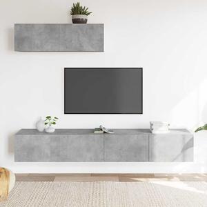 3 részes betonszürke szerelt fa TV-szekrényszett