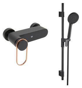 Zuhany csaptelep SAT Fusion zuhanyszettel együtt 150 mm fekete matt SATBSFU268CPCBRSET