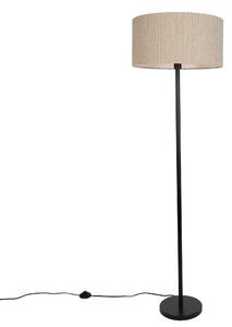 Modern állólámpa fekete bézs buklé árnyékolóval 50 cm - Simplo