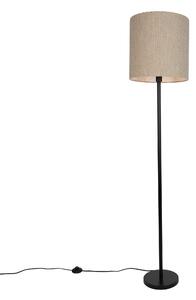 Modern állólámpa fekete bézs buklé árnyékolóval 40 cm - Simplo