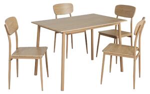KONDELA Étkezőgarnitúra 1+4, természetes tölgy, LAMIR