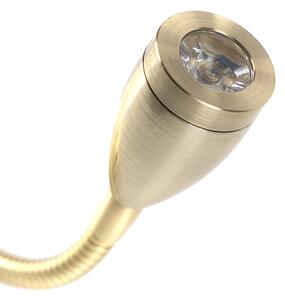 Art Deco fali lámpa arany USB-vel és rugalmas karral - Brescia Combi