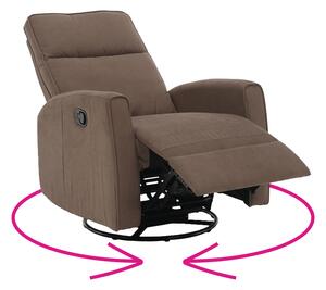 KONDELA Relax forgószék fotel, szürkésbarna taupe, MEKENZI