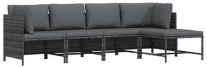 4 részes szürke polyrattan kerti ülőgarnitúra párnákkal
