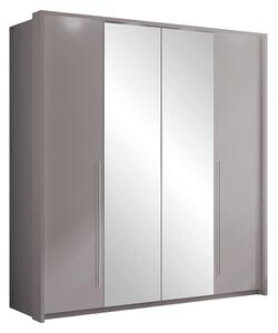 Brema négyajtós LED gardróbszekrény tükörrel 210 cm - lava