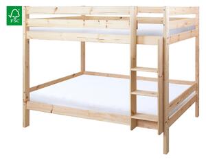 KONDELA Emeletes ágy biztonsági akadállyal, 90x200, lucfenyő, BENY