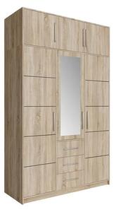 Bali ruhásszekrény felső elemmel 147 cm - sonoma tölgy