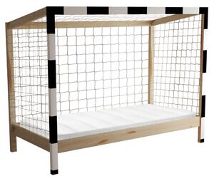 KONDELA Montessori ágy, természetes/fehér/fekete, 90x200, FUTAL