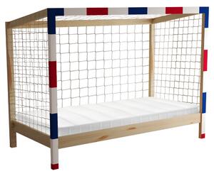 KONDELA Montessori ágy, természetes/fehér/kék/piros, 90x200, FUTAL