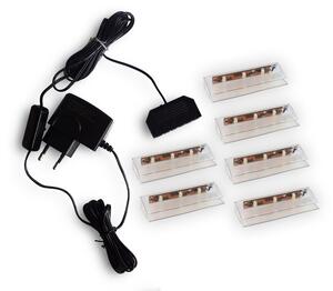 Rejtett LED világítás nappali bútorokhoz 6 led + 2 négyzet HIDEG FEHÉR C90