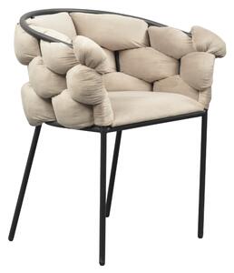 KONDELA Étkezőszék, szürkésbarna Taupe Velvet szövet/fekete, DOROTA