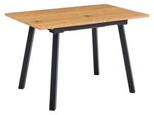 KONDELA Kihúzható étkezőasztal, 120-160x80 cm, tölgy/fekete, DIRAN