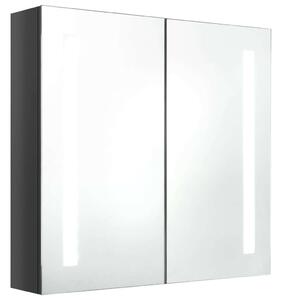 Betonszürke led-es tükrös fürdőszobaszekrény 62 x 14 x 60 cm
