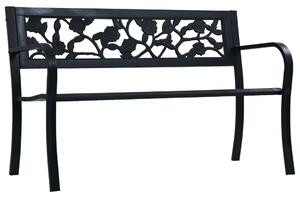 Fekete acél kerti pad 125 cm