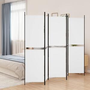 Fehér 5 paneles paraván 250x200 cm szövet