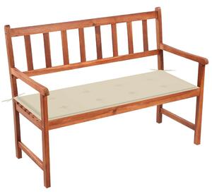 Tömör akácfa kerti pad párnával 120 cm