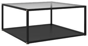 322896 Coffee Table Transparent and Black 80x80x35 cm Tempered Glass