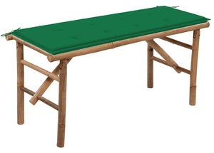 Összecsukható bambusz kerti pad párnával 118 cm