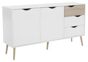 KONDELA komód, tölgy sonoma / fehér, OSLO 75381
