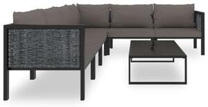 Polyrattan Kerti Ülőgarnitúra - 7 részes - Antracitszürke