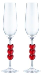 LOVEBIRDS üveg pezsgőspohár 180 ml 2 db , szivecskés