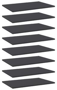 8 db szürke forgácslap könyvespolc 60 x 40 x 1,5 cm