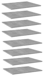 8 db betonszürke forgácslap könyvespolc 60 x 50 x 1,5 cm