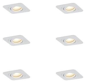 6 darabos, lekerekített, süllyesztett spotlámpa szett, fehér, GU10 50mm, forgatható és dönthető, IP44 - Alberto