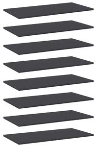 8 db szürke forgácslap könyvespolc lap 80 x 40 x 1,5 cm