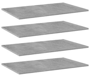 4 db betonszürke szerelt fa könyvespolc lap 80 x 50 x 1,5 cm