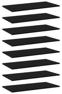 8 db fekete forgácslap könyvespolc lap 80 x 40 x 1,5 cm
