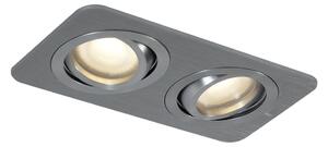 Lekerekített süllyesztett spotlámpa gunmetal GU10 50mm forgatható és dönthető IP44 2-lámpás - Alberto