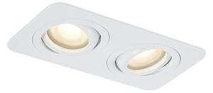 Lekerekített süllyesztett spotlámpa fehér GU10 50mm forgatható és dönthető IP44 2-lámpás - Alberto