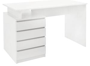 KONDELA Pc asztal , fehér, HANY NEW