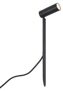Fekete leszúrható spotlámpa 40 cm LED-del, állítható IP65-ös, kábellel és dugóval - Carl
