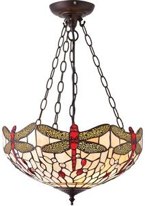 Endon klasszikus tiffany függeszték dragonfly beige sötétbarna sokszínű end70759